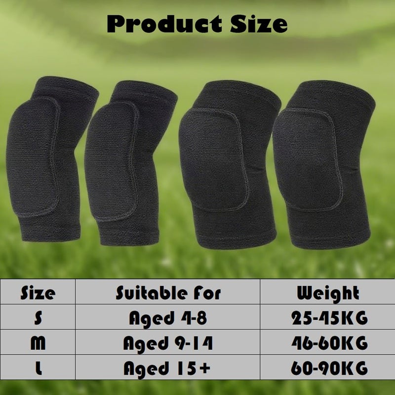 FAQUSA Volleyball Knee Pads and Elbow Brace Pads, Arm and Knee Protection Sleeves Set for Kids Youth Yoga Dance Football Basketball Running (Large) - Image 2